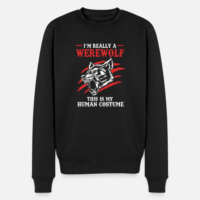 Loup-garou - Pull Premium bio Homme - noir