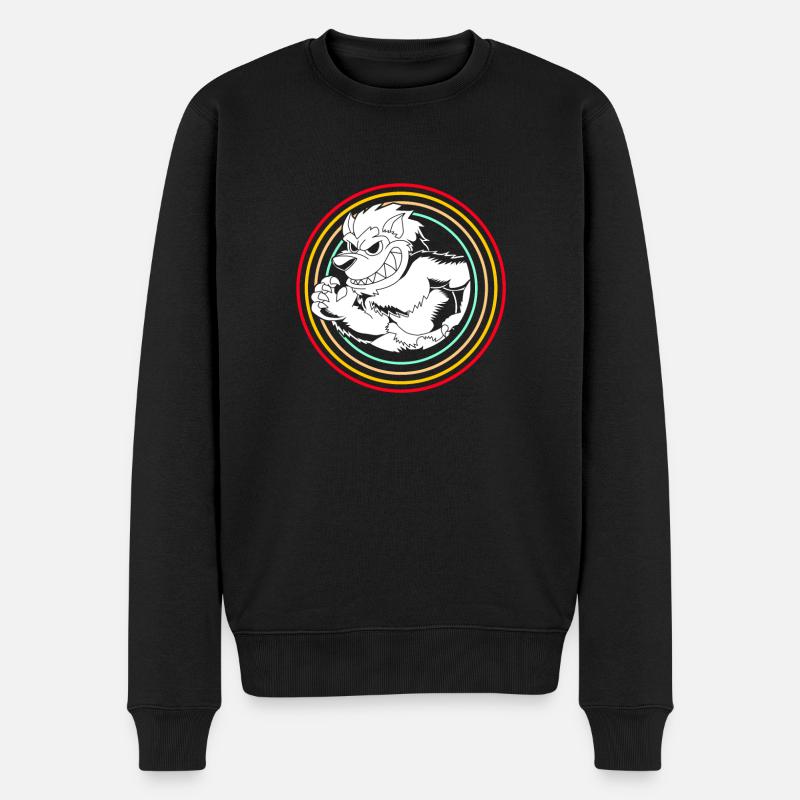 Werwolf - Männer Premium Bio Pullover - Schwarz