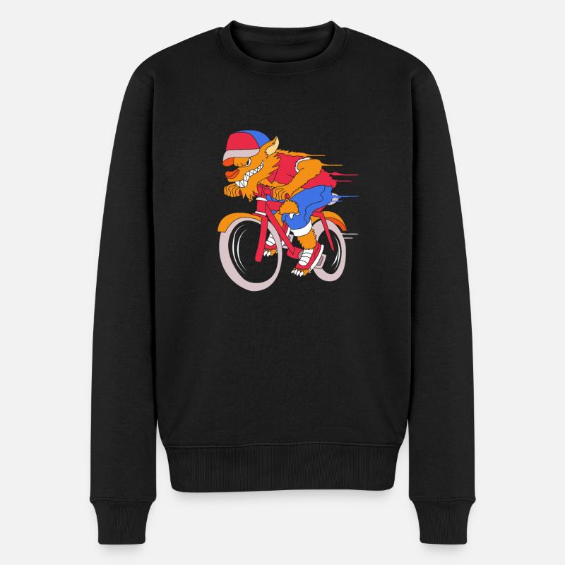 Werwolf - Männer Premium Bio Pullover - Schwarz