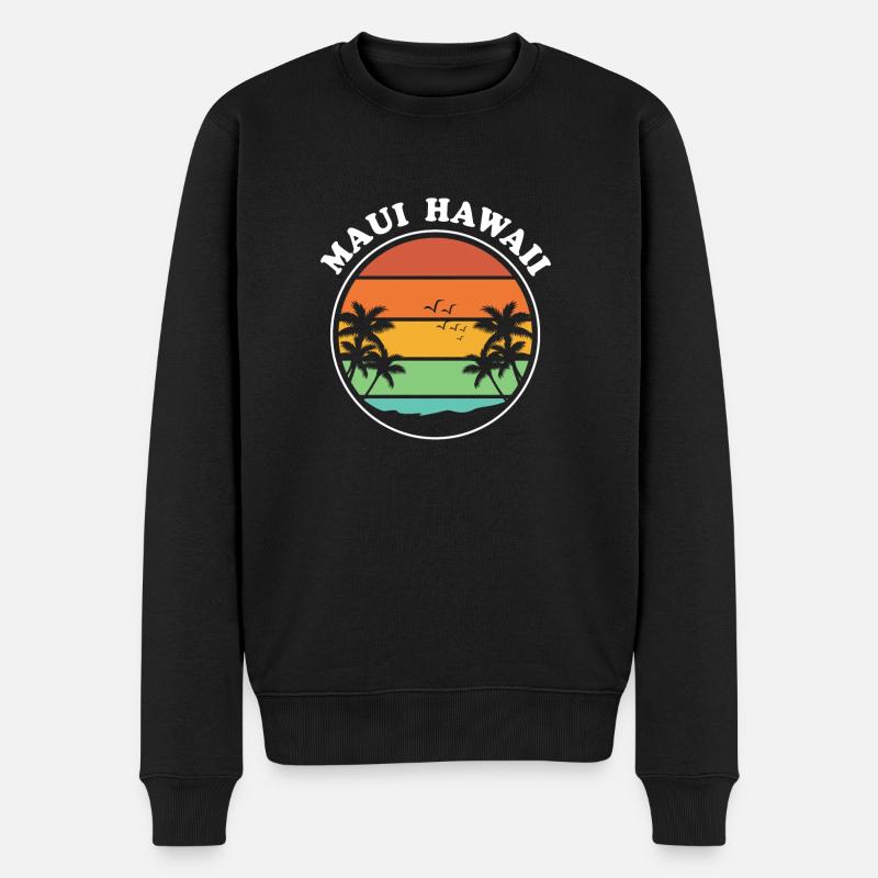 Maui Hawaii Hawaiian - Männer Premium Bio Pullover - Schwarz