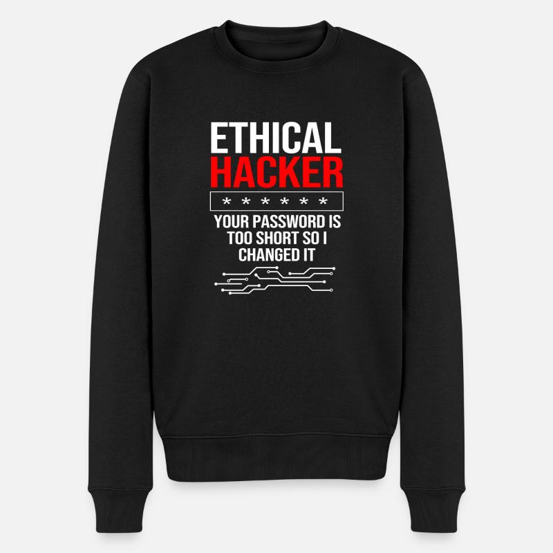 Cybersecurity Cyber Programmierer Hacker - Männer Premium Bio Pullover - Schwarz