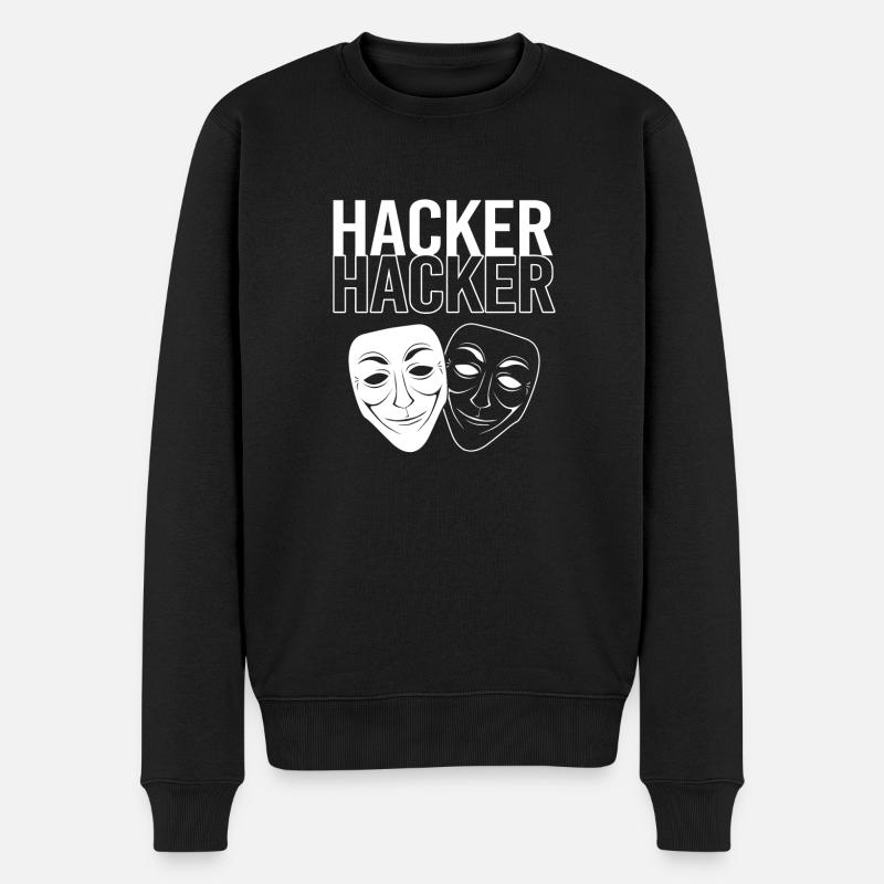 Cybersecurity Cyber Programmierer Hacker - Männer Premium Bio Pullover - Schwarz
