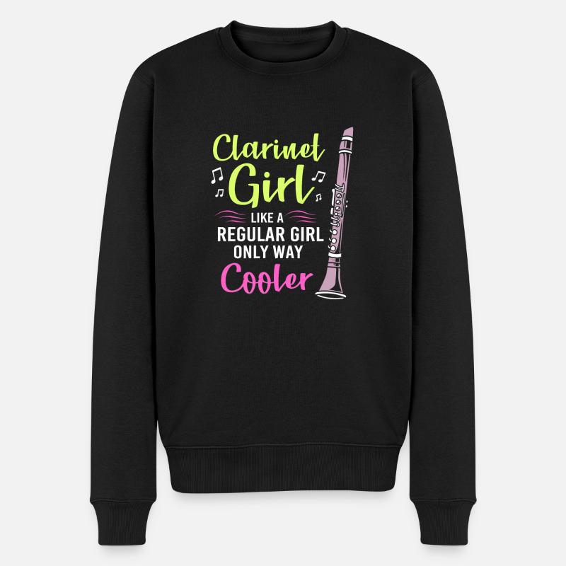 Klarinette - Männer Premium Bio Pullover - Schwarz