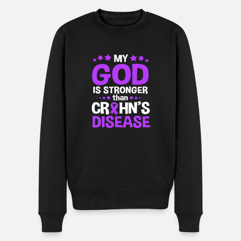 Morbus Crohn - Männer Premium Bio Pullover - Schwarz