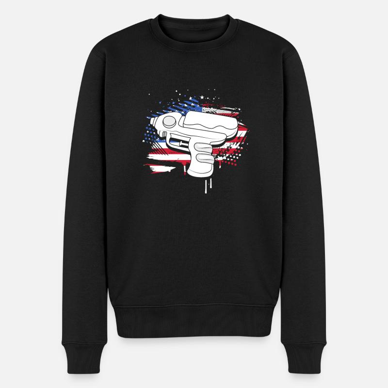 Wasserpistole - Männer Premium Bio Pullover - Schwarz