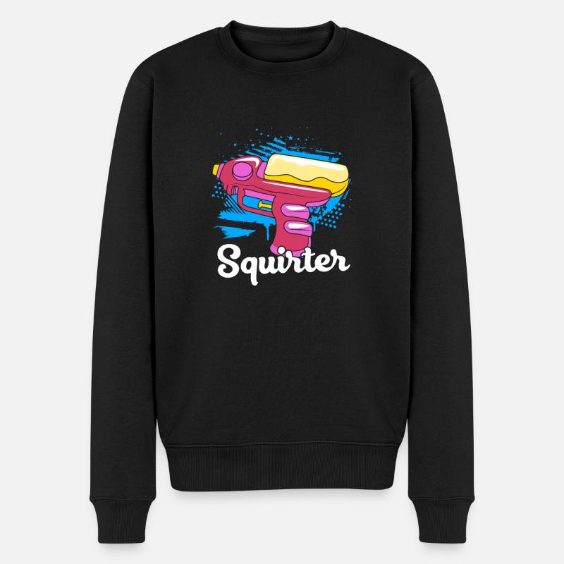 Wasserpistole - Männer Premium Bio Pullover - Schwarz