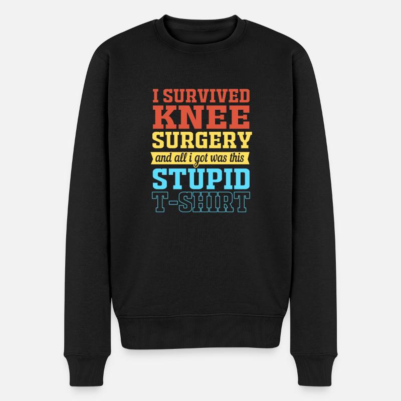 Knie Operation - Männer Premium Bio Pullover - Schwarz