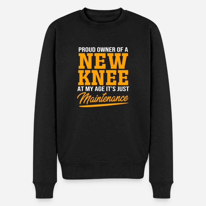 Knie Operation - Männer Premium Bio Pullover - Schwarz