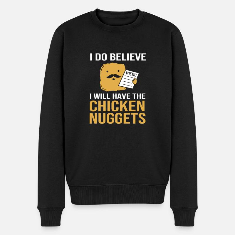 Chicken Nuggets - Männer Premium Bio Pullover - Schwarz