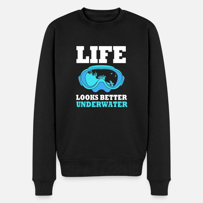 Tauchen - Männer Premium Bio Pullover - Schwarz