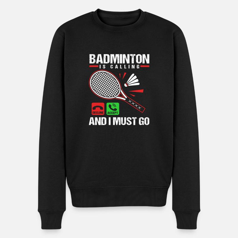 Badminton - Männer Premium Bio Pullover - Schwarz