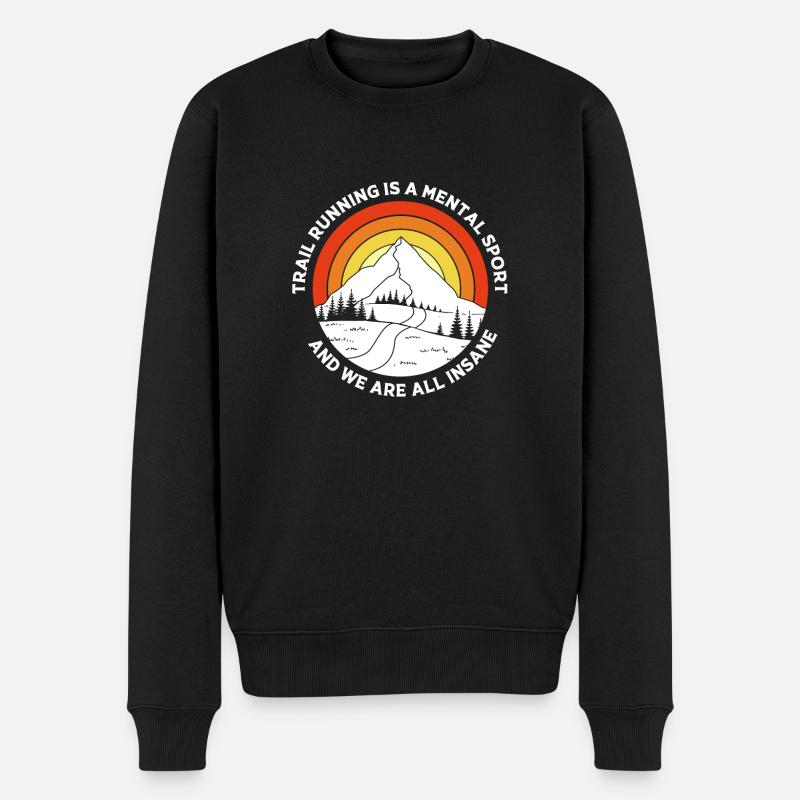 Trailrunning - Männer Premium Bio Pullover - Schwarz