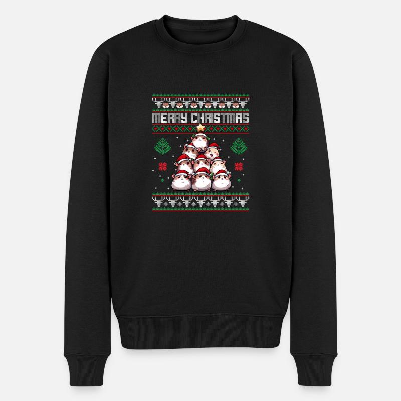 Hamster Weihnachten Hamster - Männer Premium Bio Pullover - Schwarz