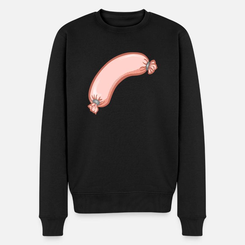 Wurst,esse,würstchen - Männer Premium Bio Pullover - Schwarz