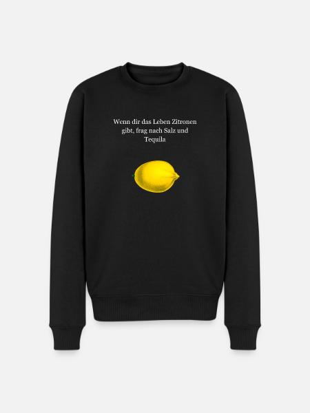 Zitrone - Männer Premium Bio Pullover - Schwarz