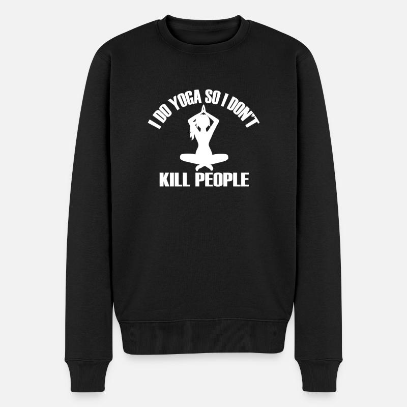 YOGA - Männer Premium Bio Pullover - Schwarz