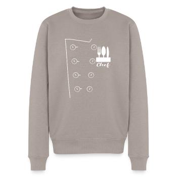 KOCH Kitchen - Men's Premium Organic Jumper - taupe - Front - Nico (187cm)