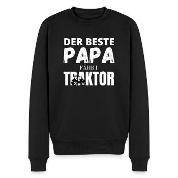 Papa Traktor Landwirt Geschenk - Männer Premium Bio Pullover - Schwarz - Vorne - Nico (187cm)
