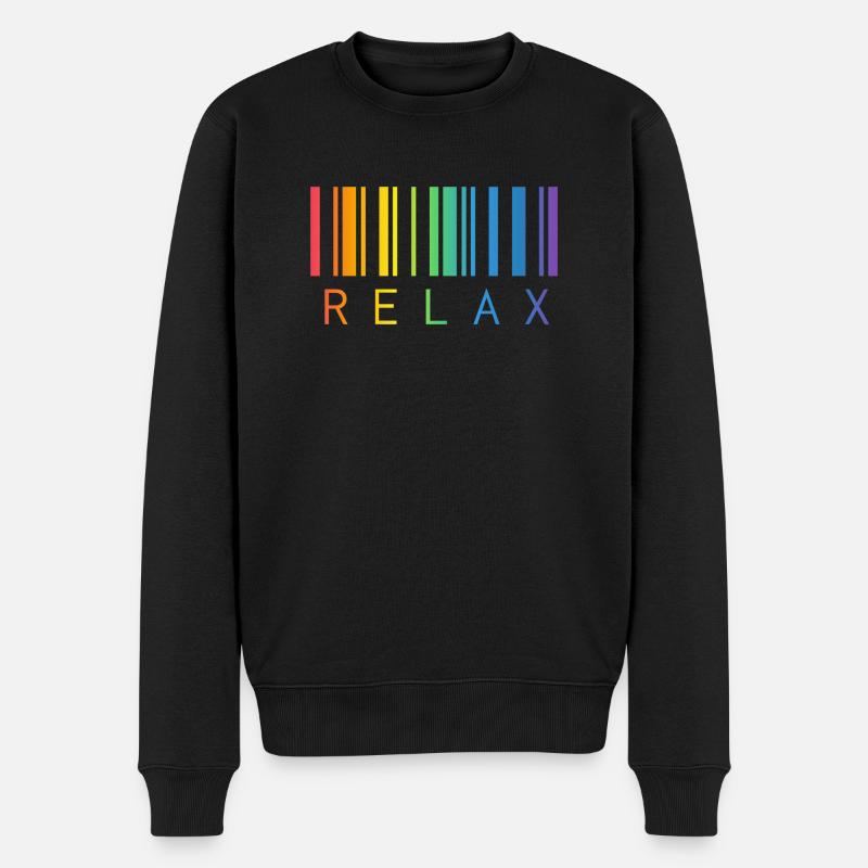 RELAX BARCODE STRICHCODE - Männer Premium Bio Pullover - Schwarz