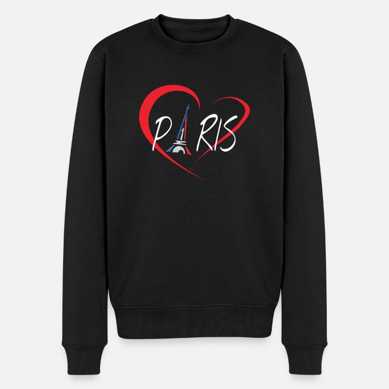 I Love Paris - Männer Premium Bio Pullover - Schwarz