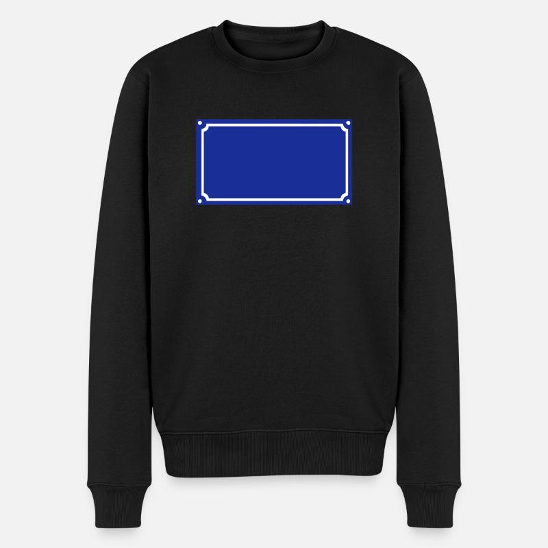 Leere Straßenschild Platte - Männer Premium Bio Pullover - Schwarz