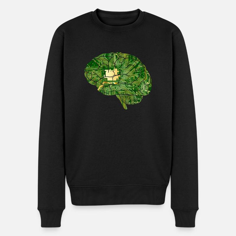 Brain - Computer Board - Artificial Intelligence - Men's Premium Organic Jumper - black