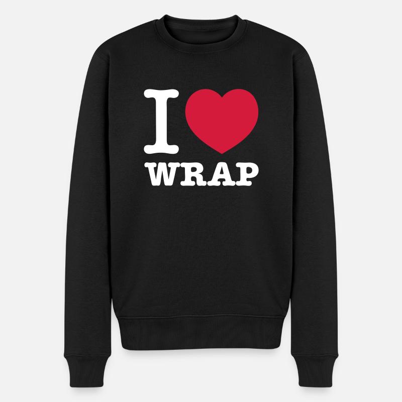 I love Wrap - Männer Premium Bio Pullover - Schwarz