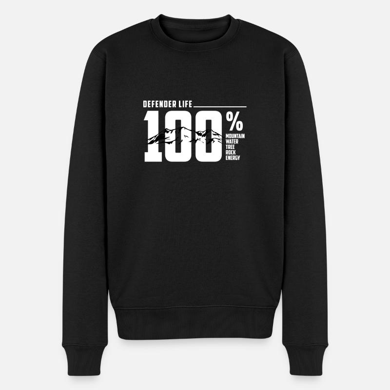 Defender 110 Life! 4x4 Offroad Fan Geschenk - Männer Premium Bio Pullover - Schwarz