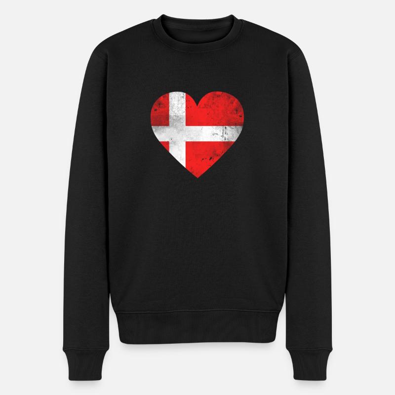 Geschenk Dänemark Flagge dänische Fahne dänisch - Männer Premium Bio Pullover - Schwarz