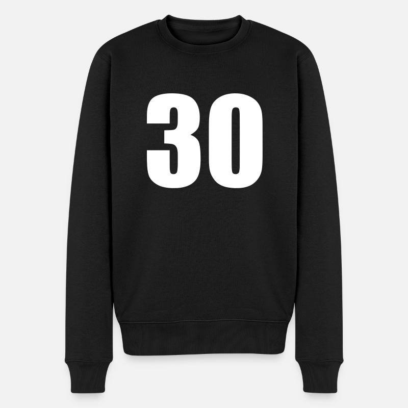 30 - Männer Premium Bio Pullover - Schwarz