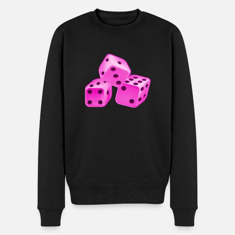 Würfel Pink - Männer Premium Bio Pullover - Schwarz