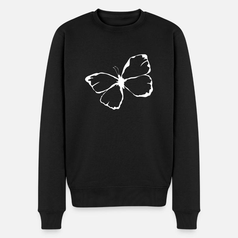 Papillon illustré blanc - Pull Premium bio Homme - noir