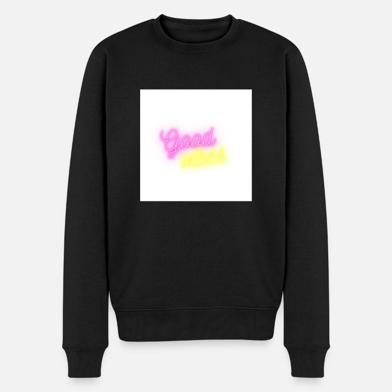 Good vibes - Männer Premium Bio Pullover - Schwarz