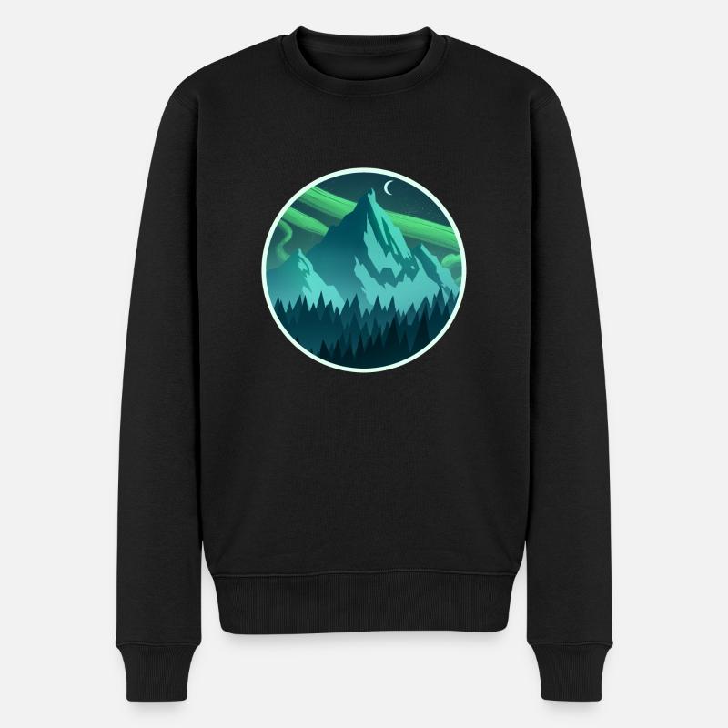 Nordischer Berg - Männer Premium Bio Pullover - Schwarz