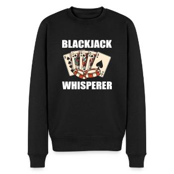 Blackjack Black Jack Casino Glücksspiel - Männer Premium Bio Pullover - Schwarz - Vorne - Nico (187cm)