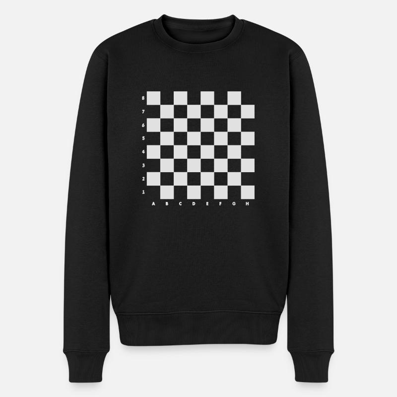 Schachbrett - Männer Premium Bio Pullover - Schwarz