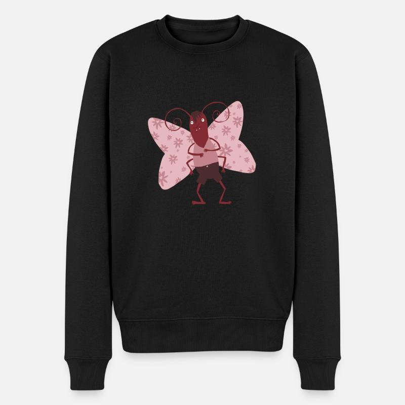 Schmetterlingsjunge - Männer Premium Bio Pullover - Schwarz