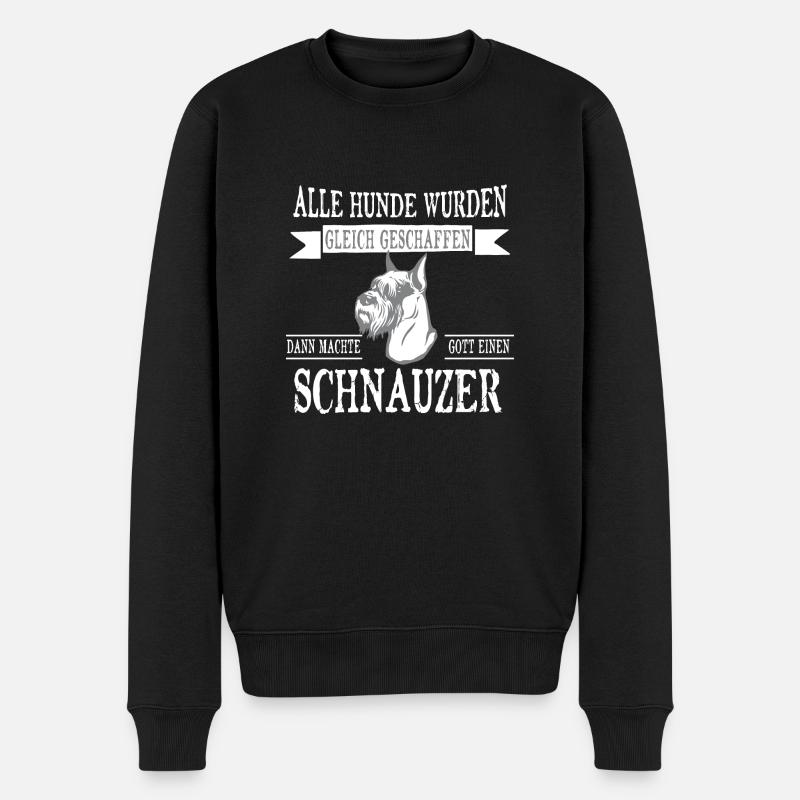 Alle Hunde Schnauzer - Männer Premium Bio Pullover - Schwarz