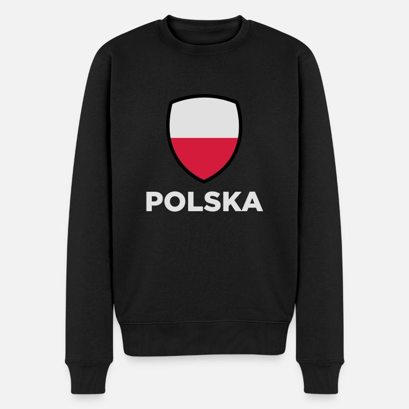 Drapeau national de Pologne - Pull Premium bio Homme - noir