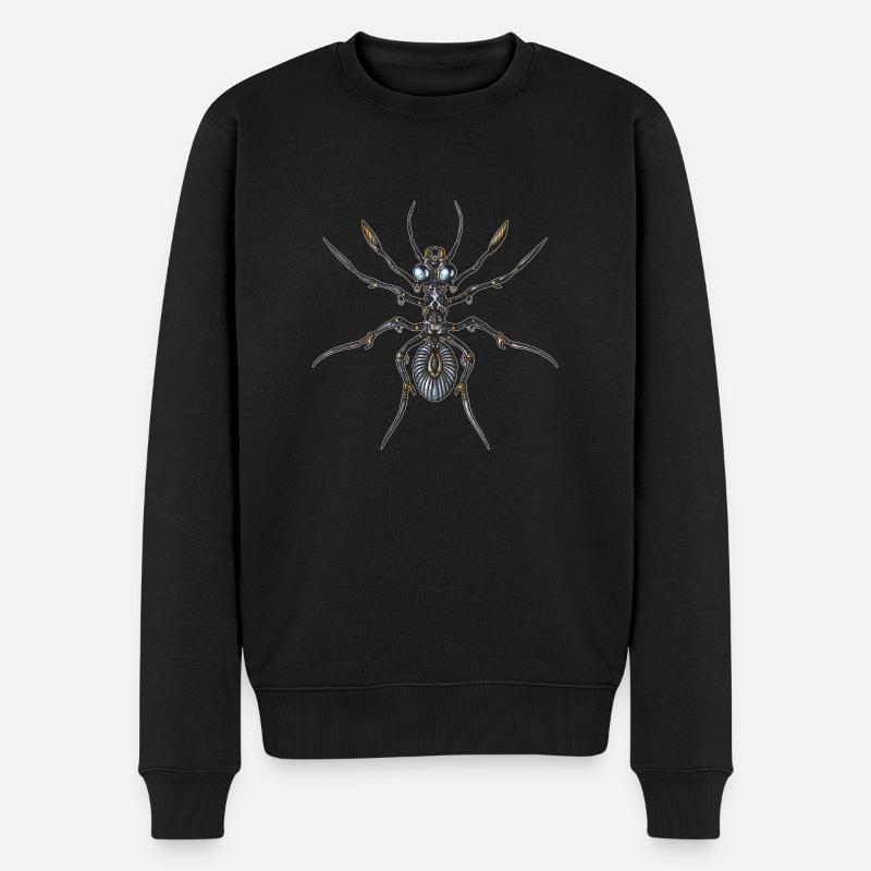 Robot-Ameise - Männer Premium Bio Pullover - Schwarz