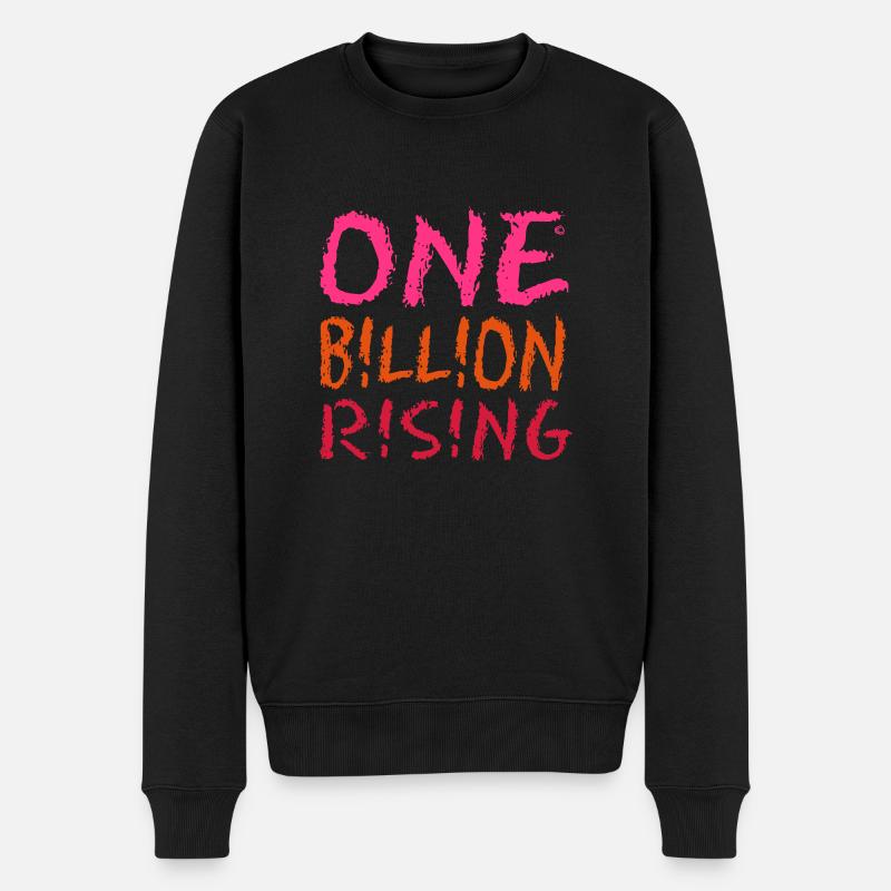 ONE BILLION RISING Schrift - Männer Premium Bio Pullover - Schwarz