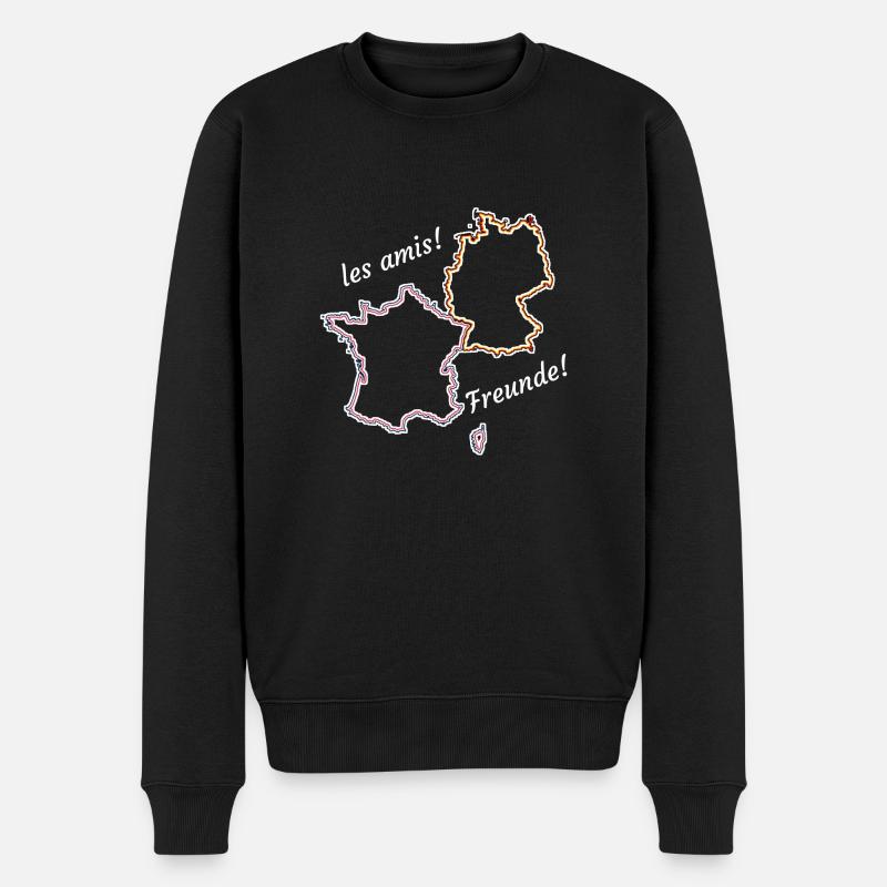 Deutschland-Frankreich - Männer Premium Bio Pullover - Schwarz