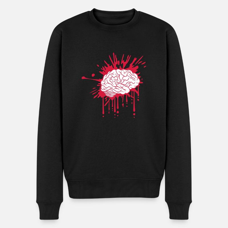 Conception de cerveau sanglant - Pull Premium bio Homme - noir