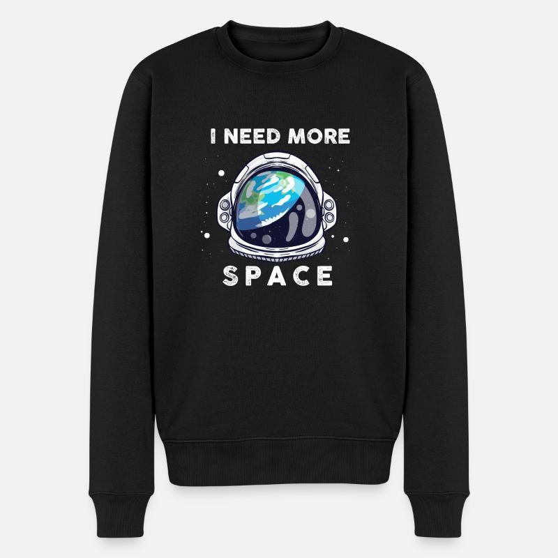 I need more Space Weltall astronaut Spruch Lustig - Männer Premium Bio Pullover - Schwarz