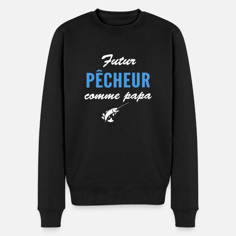 futur pêcheur comme papa - Pull Premium bio Homme - noir