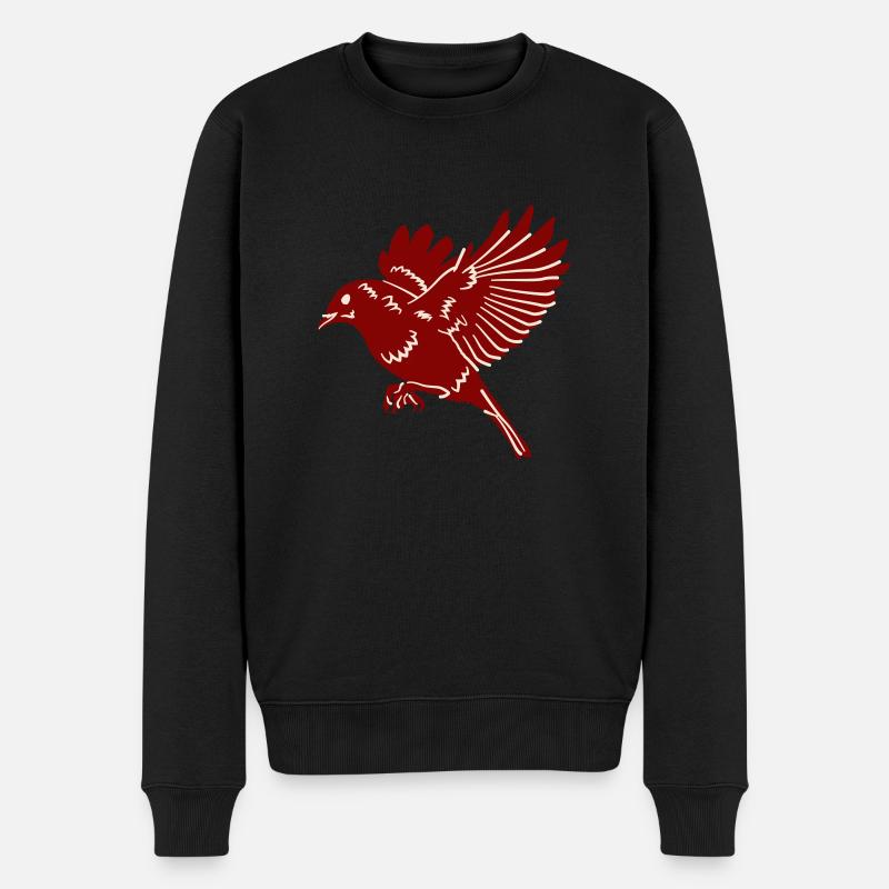 Vogel Vogelbeobachtung Tier Vogelillustration - Männer Premium Bio Pullover - Schwarz