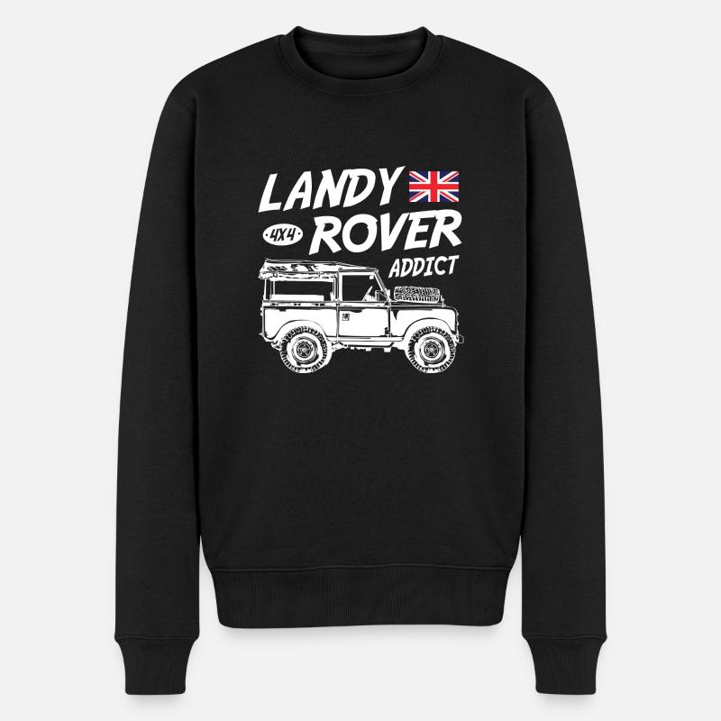 Landy Rover Addict - Männer Premium Bio Pullover - Schwarz