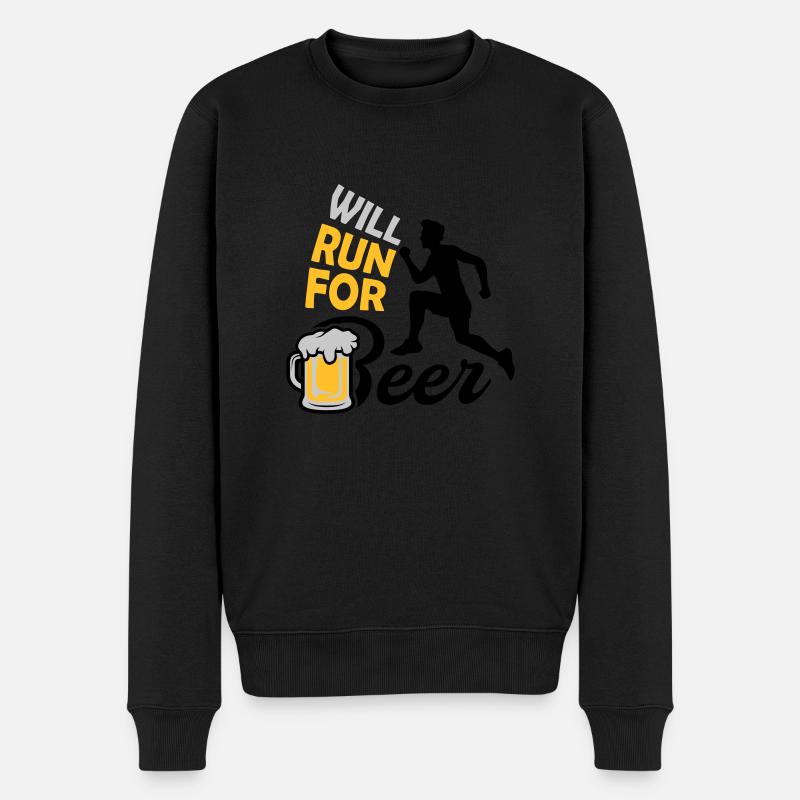 Run for Beer - Männer Premium Bio Pullover - Schwarz