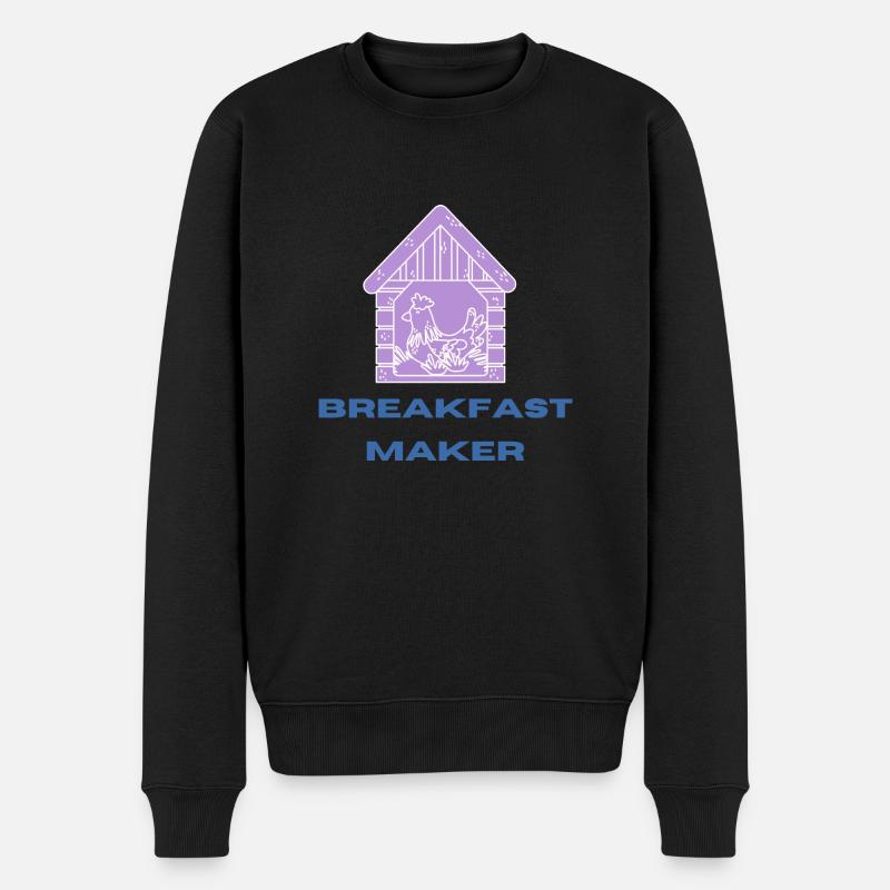 Breakfast MAKER - Pull Premium bio Homme - noir