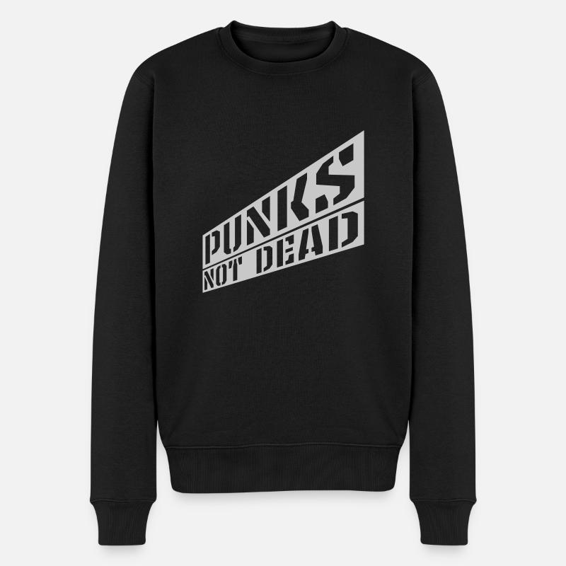 punks not dead Zitat - Männer Premium Bio Pullover - Schwarz